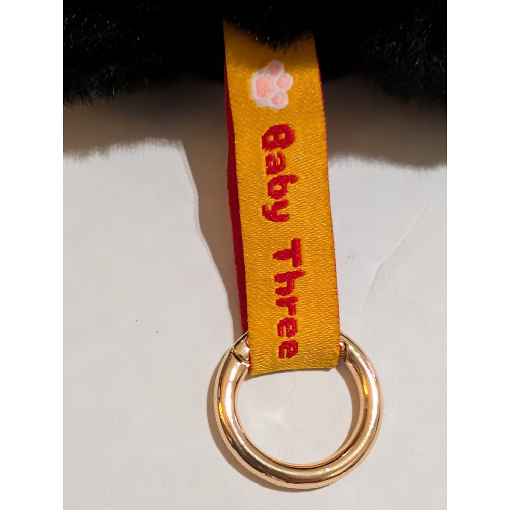 Baby Three Series Plush Toy Doll Keychain Black Cat Moving Boba Eyes Bag Pendant - Picture 3 of 7